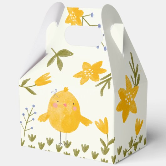 Hühnerfarm Federbaby Dusche bevorzugt nach Maß Geschenkschachtel (Rückseite)