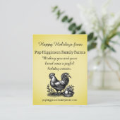 Hühnerfarm Feiertagskarte (Stehend Vorderseite)