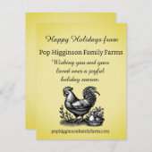 Hühnerfarm Feiertagskarte (Vorne/Hinten)