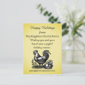 Hühnerfarm Feiertagspostkarte (Stehend Vorderseite)