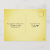 Hühnerfarm Feiertagspostkarte (Rückseite)