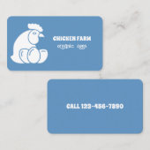 Hühnerfarm Frische Eier Blau Visitenkarte (Vorne/Hinten)