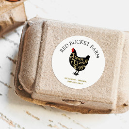 Hühnerfarm Frische Eier Retro Runder Aufkleber