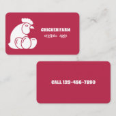 Hühnerfarm Frischeier magenta Visitenkarte (Vorne/Hinten)