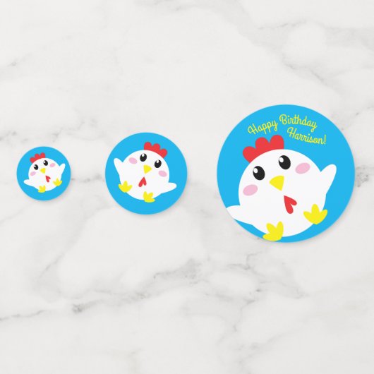 Hühnerfarm Geburtstagsparty Kinder Konfetti (Rückseiten)