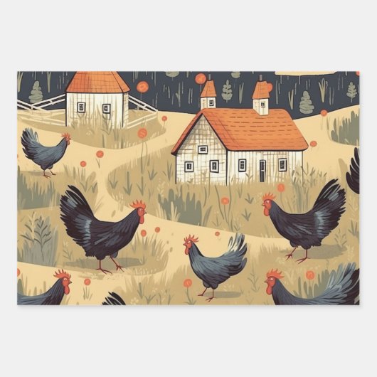 Hühnerfarm Geschenkpapier Set (Vorderseite 2)