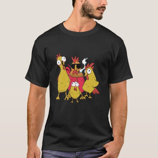 Hühnerfarm Hahn T-Shirt (Vorderseite)