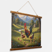 Hühnerfarm Holz Wandteppich Mit Holzrahmen (Gewinkelt)