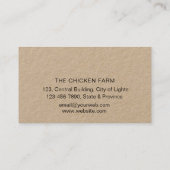 Hühnerfarm Land Henne Bio Eier Visitenkarte (Rückseite)