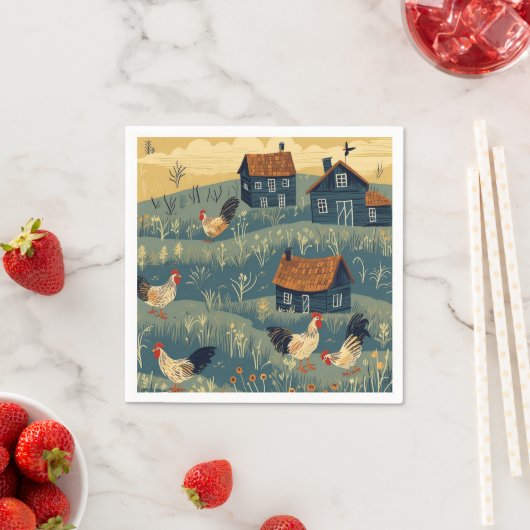 Hühnerfarm Paper Napkin Serviette (Beispiel)