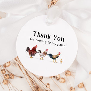 Hühnerfarm Rooster Geburtstagsparty Geschenkanhänger