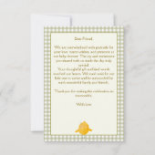 Hühnerfarm Tiere mit Babydusche Dankeskarte (Rückseite)