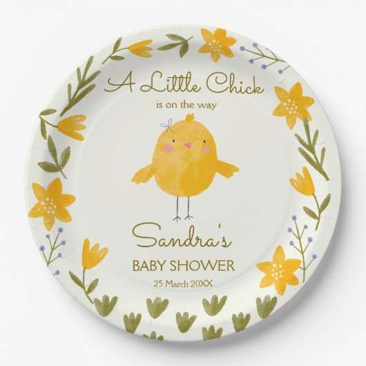 Hühnerfarm Tiere mit Babydusche Pappteller (Vorderseite)