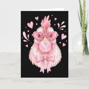 Hühnerfarm Valentinstag Cupid Kokette Bogen blasen Karte