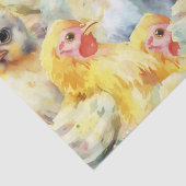 Hühnerfarm Wasserfarbe Seidenpapier (Detail)