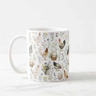Hühnerfarm-Wildblumengarten-Natur-Botanik Kaffeetasse