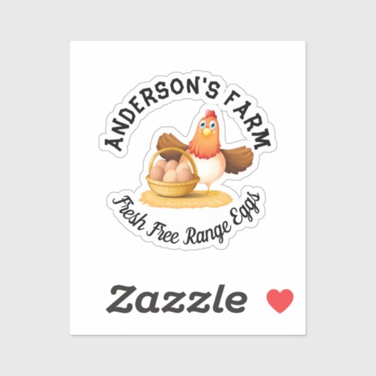 Hühnerfirma Funny Custom Family Farm Ei Aufkleber (Blatt)