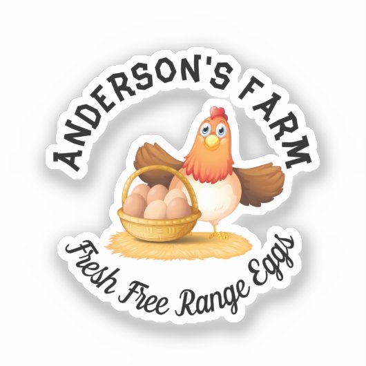 Hühnerfirma Funny Custom Family Farm Ei Aufkleber (Vorderseite)