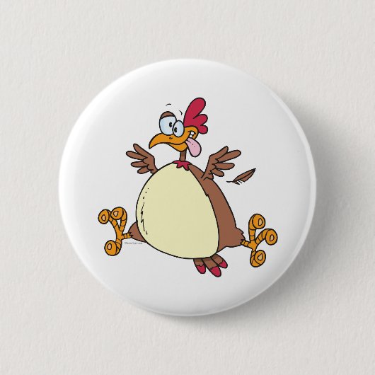 Hühnerfleisch-Cartoon Button (Vorderseite)