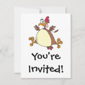 Hühnerfleisch-Cartoon Einladung (Vorderseite)