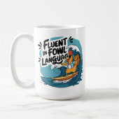 Hühnerfluent in der Geflügelsprache Kaffeetasse (Links)