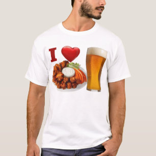 Hühnerflügel der Liebe I und Bier-T - Shirt