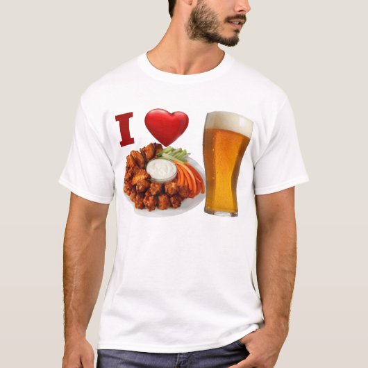 Hühnerflügel der Liebe I und Bier-T - Shirt (Vorderseite)