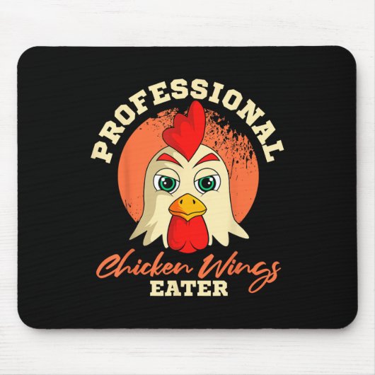 Hühnerflügel Eater Retro Vintag Barbeque Buffalo Mousepad (Vorne)