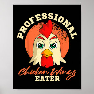 Hühnerflügel Eater Retro Vintag Barbeque Buffalo Poster