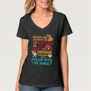 Hühnerflügel Hot Dog und Bologna Chicken & Macaron T-Shirt