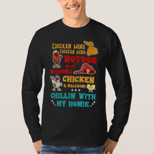Hühnerflügel Hot Dog und Bologna Chicken & Macaron T-Shirt