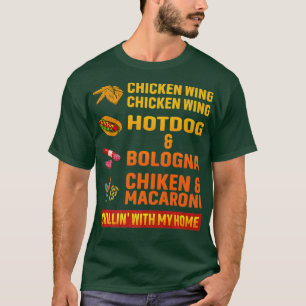 Hühnerflügel, Hot Dog und Bologna T-Shirt