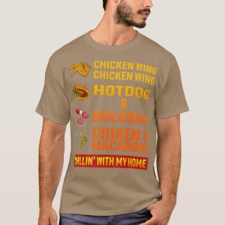 Hühnerflügel, Hot Dog und Bologna T-Shirt