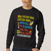 Hühnerflügel Hühnerflügel Hotdog und Bologna Kinde Sweatshirt (Vorderseite)