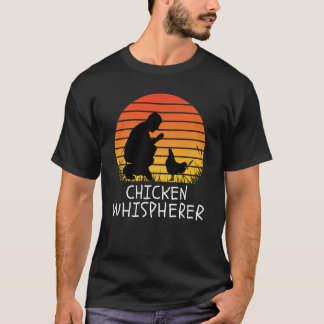 Hühnerflüster mit Retro-Sonnenuntergang T-Shirt