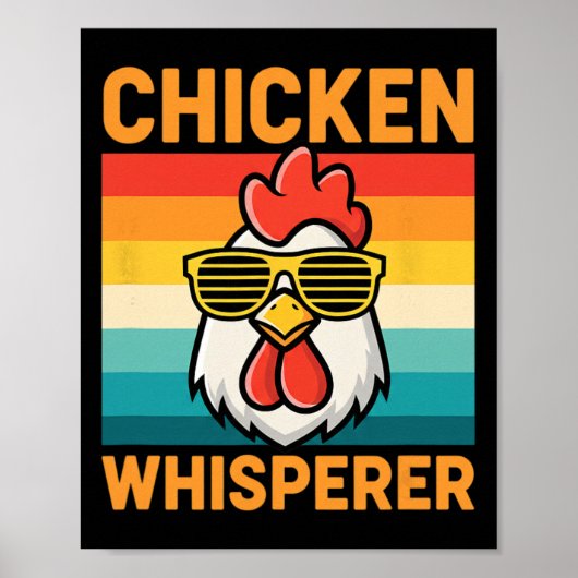 Hühnerflüsterer Retro-Hahn-Vibes Poster (Vorne)
