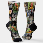 Hühnerfoto-Collage, Crew Socken (Gewinkelt)