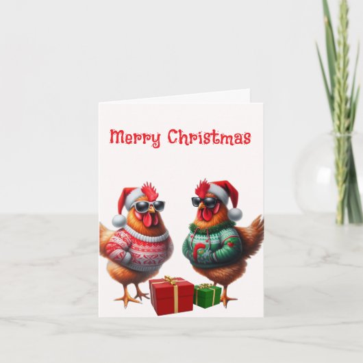 Hühnerfreund Weihnachten Karte (Vorderseite)