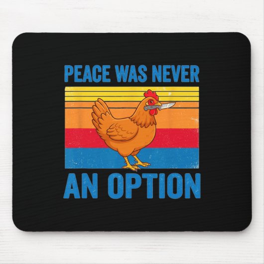 Hühnerfrieden War Niemals Eine Option Messer Retro Mousepad (Vorne)