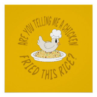 Hühnerfritter Reis Glossy Poster