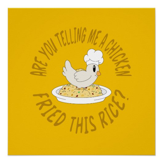 Hühnerfritter Reis Glossy Poster (Vorderseite)
