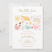 Hühnergeburt Kleine Kicherfrühlingfarm Party Einladung (Vorderseite)