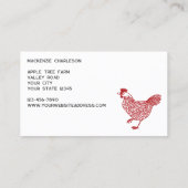 Hühnergeflügel-Eierfarm Visitenkarte (Rückseite)