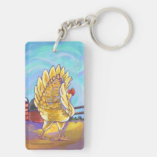 Hühnergeschenke und -zubehör schlüsselanhänger (Rückseite)