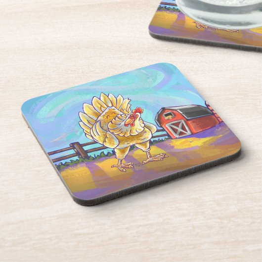 Hühnergeschenke und -zubehör untersetzer (Linke Seite)