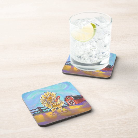 Hühnergeschenke und -zubehör untersetzer (Rechte Seite)