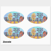 Hühnergeschirr Ovaler Aufkleber (Blatt)