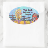 Hühnergeschirr Ovaler Aufkleber (Tasche)