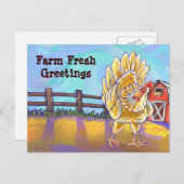 Hühnergeschirr Postkarte (Vorne/Hinten)