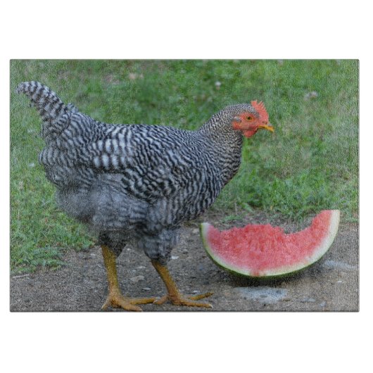 Hühnerglas-Schneidplatte Schneidebrett (Vorderseite)